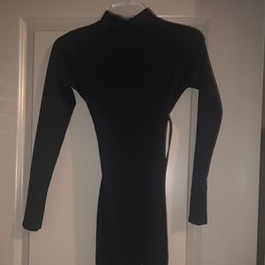 Black long sleeve bodycon dress (partially backless)